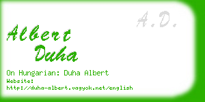 albert duha business card